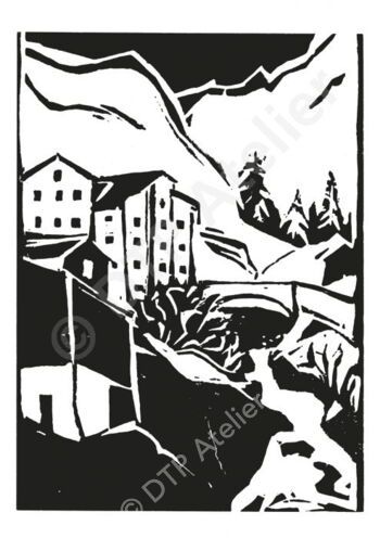 Postkarte «Splügen» aus der Reihe «Berg+Tal»