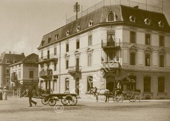 Alte Post am Bahnhof Uster, um 1895/96 aus  der Serie «Anno dazumal»