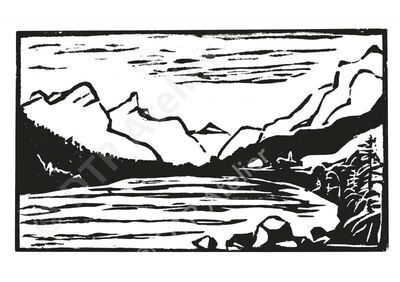 Postkarte «Sufers - Panorama und Stausee» aus der Reihe «Berg+Tal»