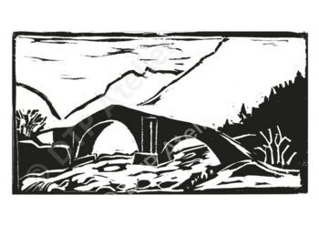 Postkarte «Alte Landbrugg bei Hinterrhein)» aus der Reihe «Berg+Tal»